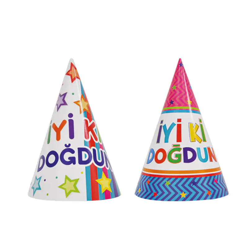 Funstar İyi Ki Doğdun Külah Şapka 22 cm (20 Adet)